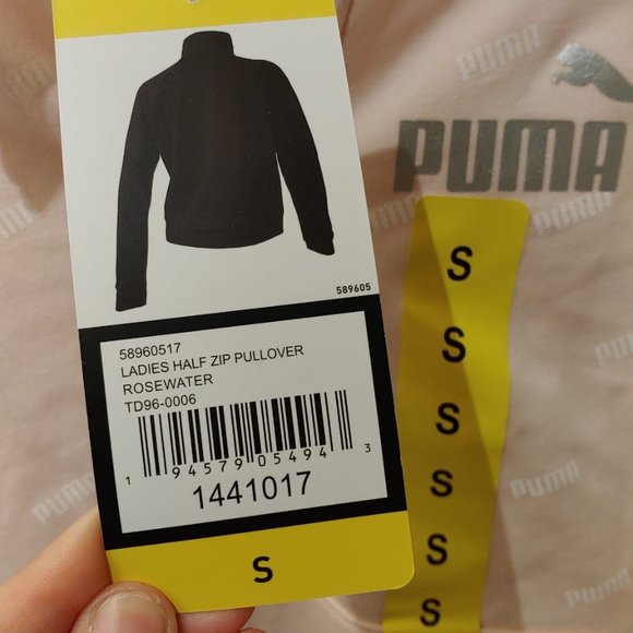 PUMA Women Sweatshirt Half Zip Active Pullover Long Sleeve  Rosewater - Picture 7 of 7